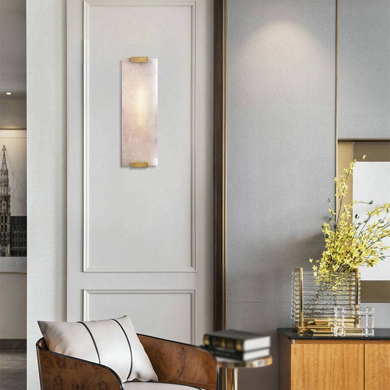 Modern Brass Wall Light Rectangle Shape Wall Sconce Light for Bedroom