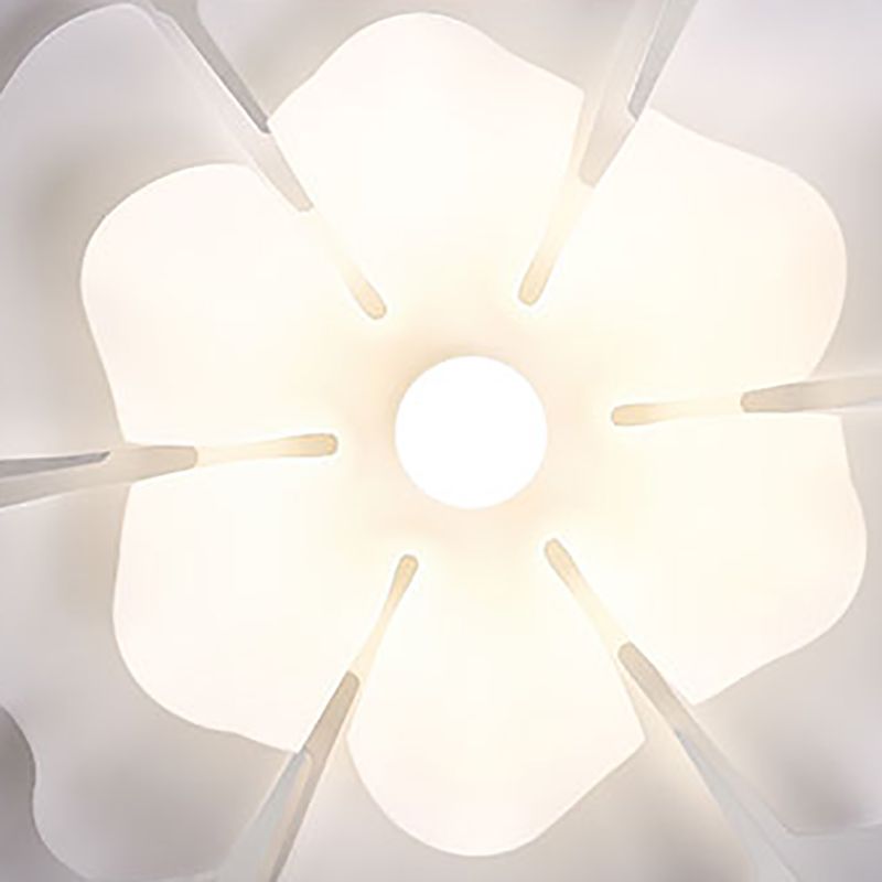 2-Light Pendant Lighting Modern Style White Lotus Shape Suspension Lighting