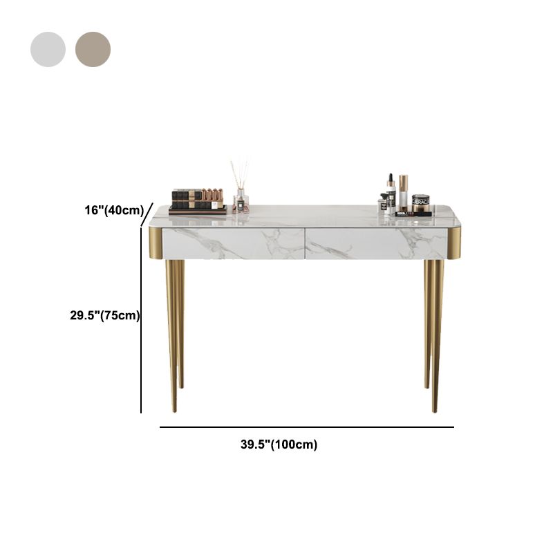 Luxurious Vanity Makeup Dressing Table Stool Set with 2 Drawers