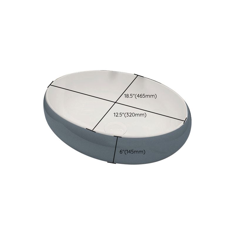 Modern Style Vessel Bathroom Sink Round Ceramic Vessel Bathroom Sink