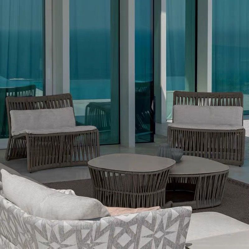 Tropical Patio Sofa Water Resistant Rattan Outdoor Patio Sofa