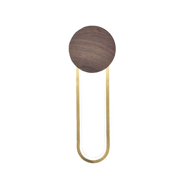 Modern LED Metal Wall Sconce Circular Shape Wall Light with Acrylic Shade for Bedroom