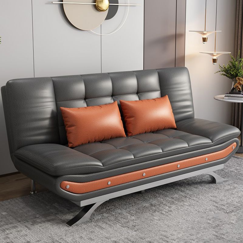 Living Room Stain-Resistant Faux Leather Couch 2-seater Tufted Back Sofa