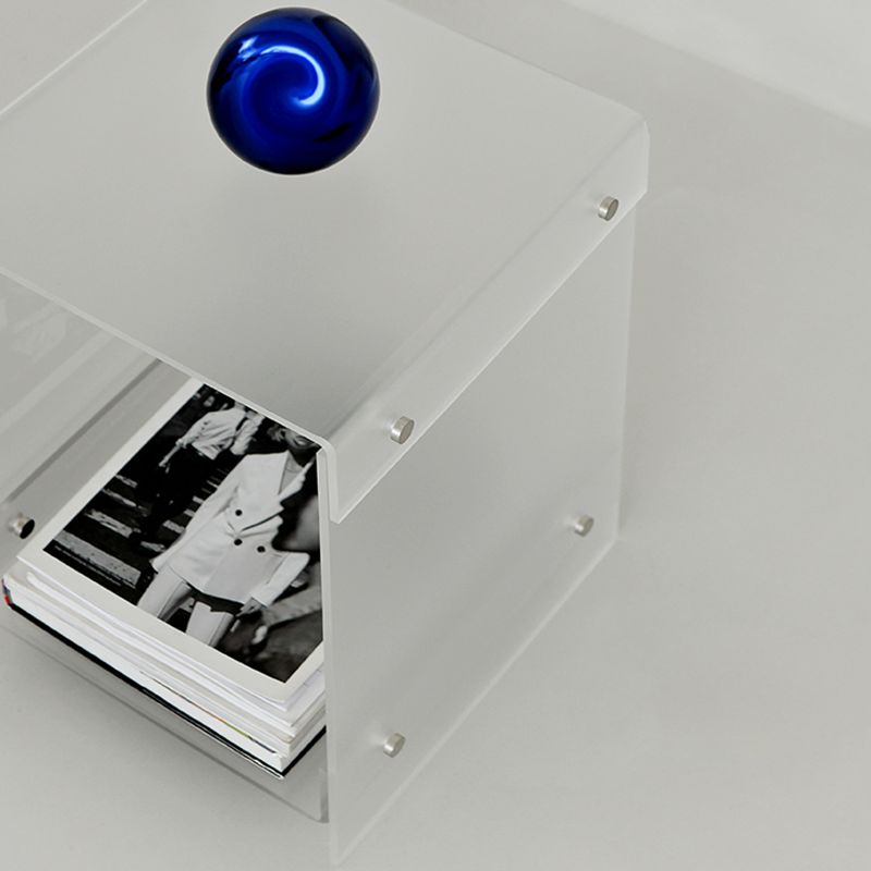 Contemporary Bedside Cabinet Acrylic Lower Shelf Bed Nightstand