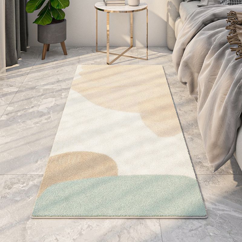 Orange Nordic Rug Polyester Line Rug Washable Indoor Rug for Home Decoration