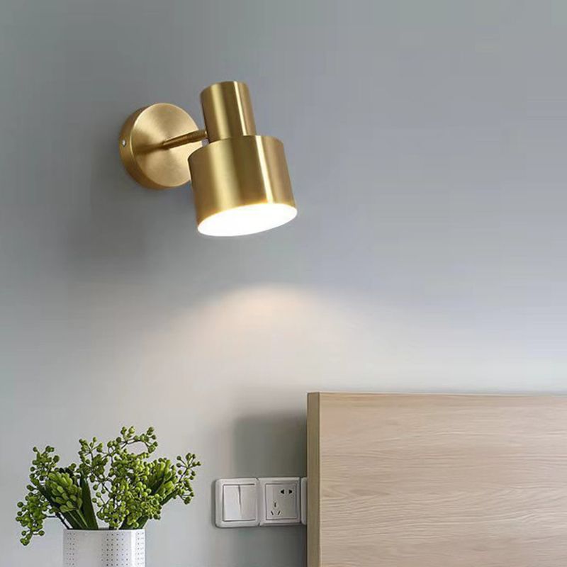 Modern Style Cylindrical Shape Wall Lighting Metal 1 Light Wall Lights for Bedroom