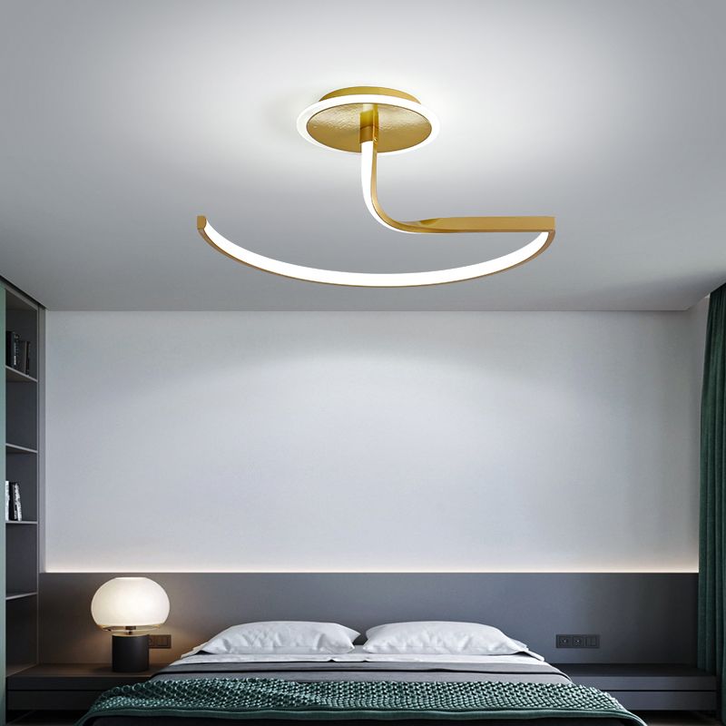 Plafonniers de forme linéaire en métal de style moderne, 2 lumières montées au plafond