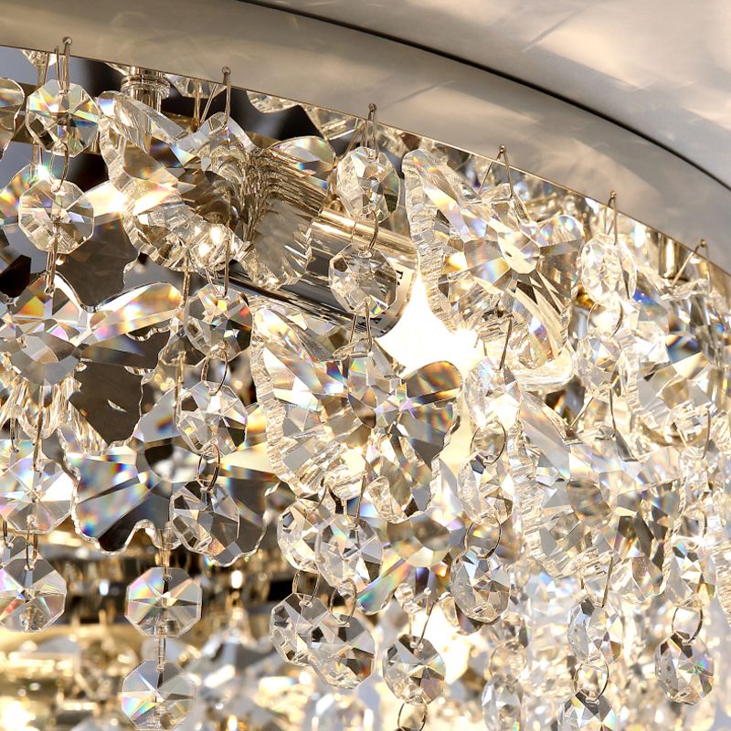 Lámparas empotradas de cristal redondas, accesorio de techo moderno con montaje empotrado para sala de estar