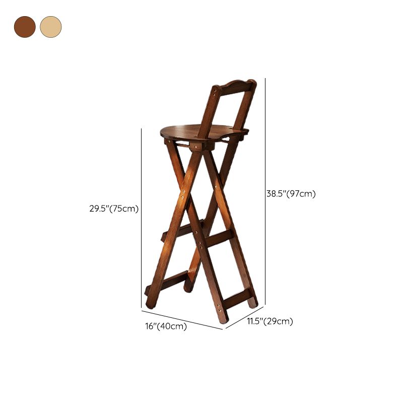 Contemporary Indoor Bar Stools Wooden Folding Low Back Stool