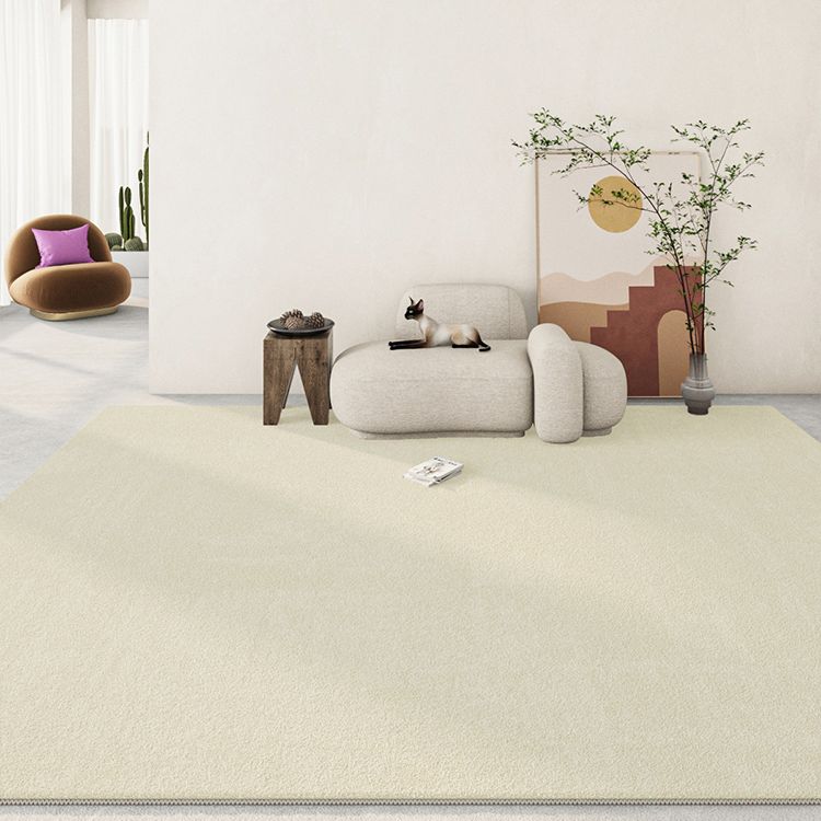 Light Color Simplicity Area Rug Polyester Solid Rug Non-Slip Backing Indoor Rug for Living Room
