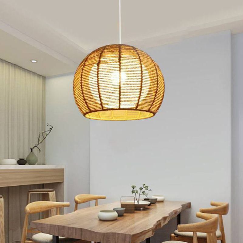 Japanisches Seil Anhänger Licht 1 Licht Global Hanging Deckenleuchte für Esszimmer