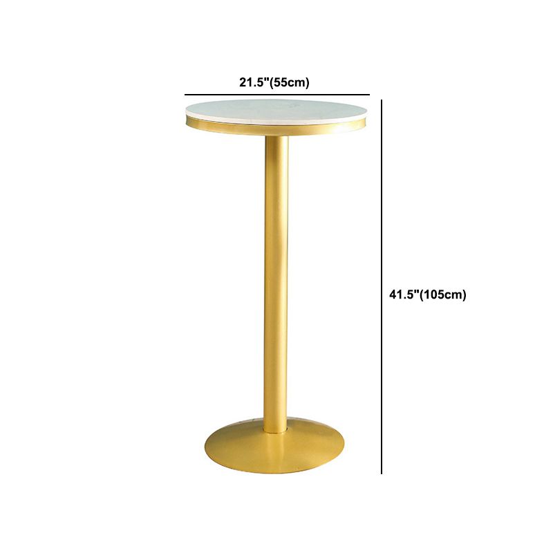 Glam Style 1/3 Pieces Artificial Marble Bar Table Set Fixed Table Counter Set