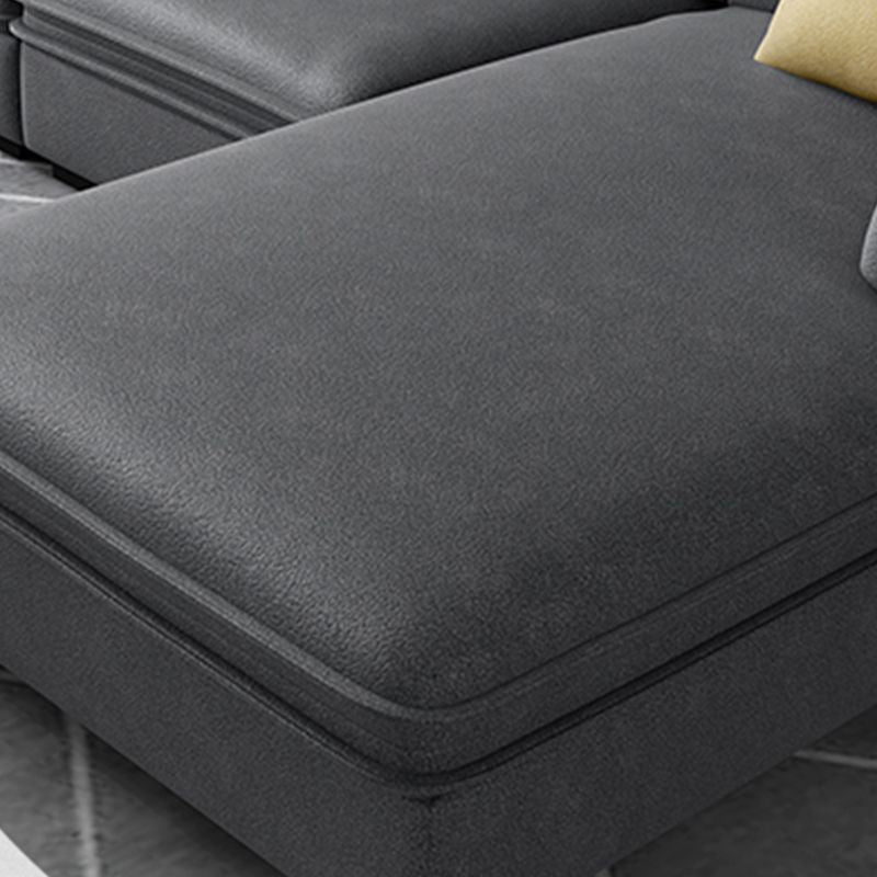 Contemporary Right Hand Facing Sectional with Pillowed Back Cushions for Four People