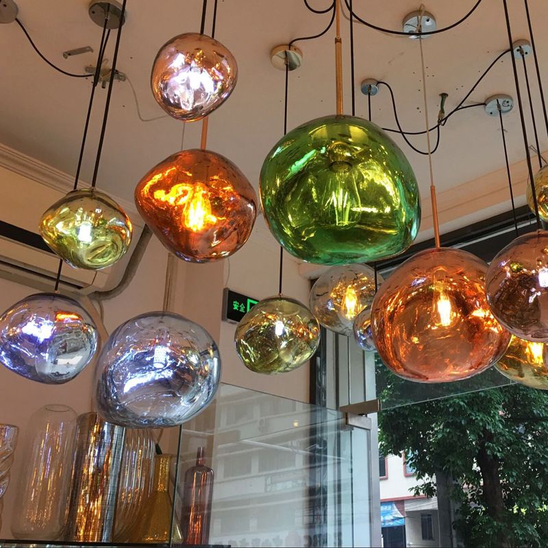 1 pendentif en verre léger Lilaires de plafond orbe moderne suspendus suspendus pour bar