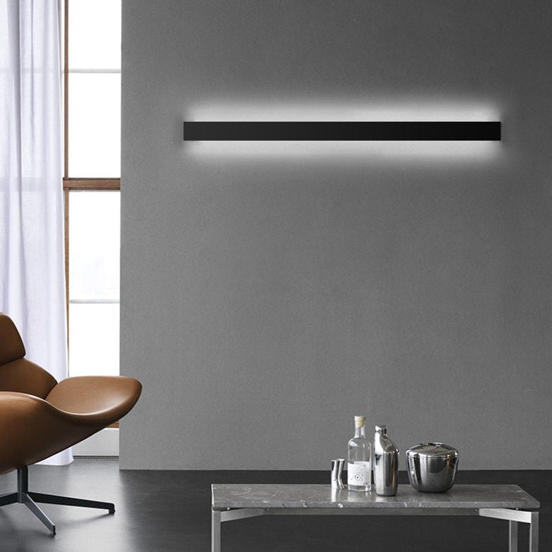 Metal Linear Sconce Light Fixture Modern Style LED Black Wall Mount Light Fixture