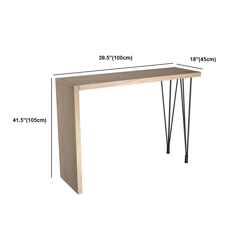 Industrial Rectangular Pub Table Set 1/5 Pieces Wooden Counter Table with Backless Stools