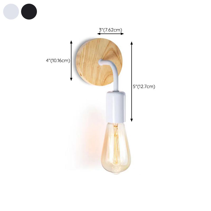 Modern Simple Wall Light Fixture Wooden Wall Light Sconce for Bedroom