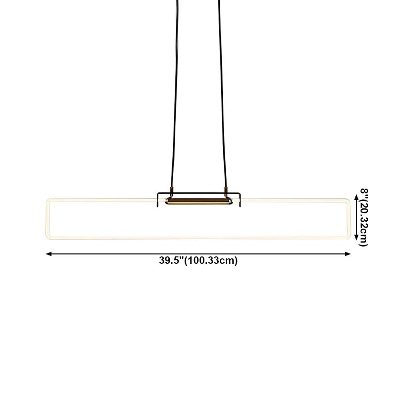 Modern Style Rectangle Hanging Pendant Light Resin 1 Light Pendant Light Fixture