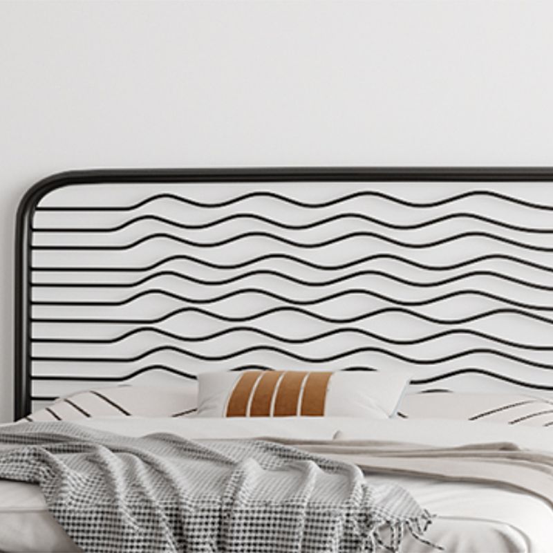 Glam Iron Open-Frame Bed with Rectangle Headboard and Metal Legs