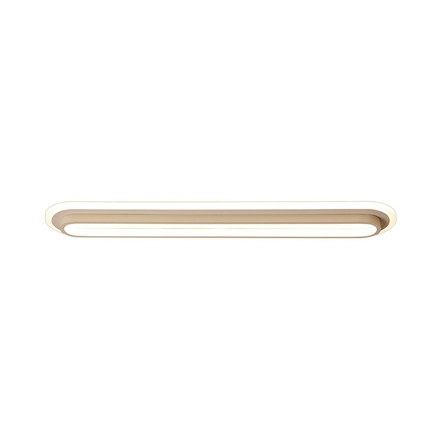 Lámpara de techo empotrada ovalada, lámpara de techo LED de metal contemporánea en blanco y negro con difusor acrílico en luz blanca/cálida, 19"/23"/31" de ancho
