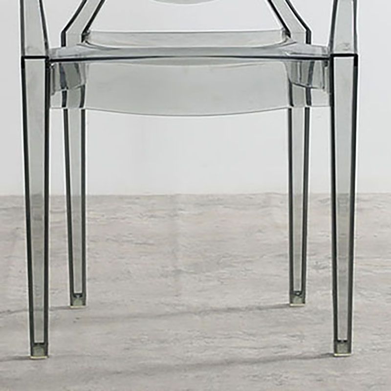 Plastic Dining Chair Scandinavian Arm Open Back Side Chairs for Home