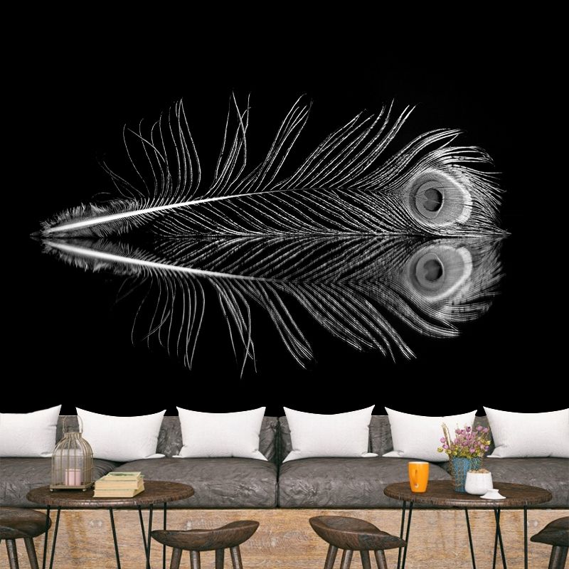 Light Feather Mural Stain Resistant Contemporary Bedroom Wall Decor, Waterproofing