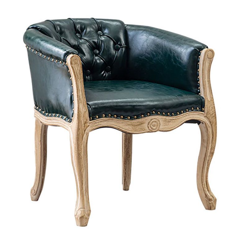 Solid Back Dining Chair Farmhouse Coffee Shop Upholstered Arm Chair