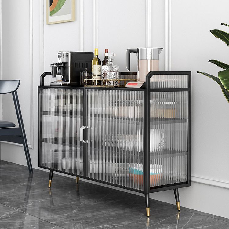 13.78"W Sideboard Glam Style Black Dining Server for Kitchen and Living Room