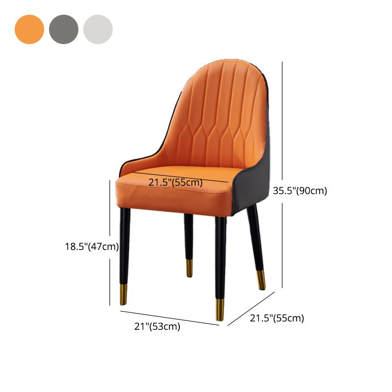 Glam Style Wood Chair Faux Leather Parsons Side Chair for Dining Room 20.8"x21.6"x35.4"