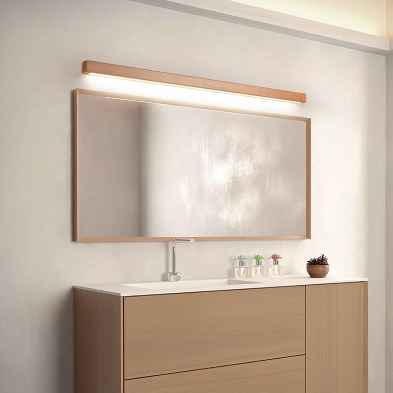 1 Light Linear Wall Sconce Lights Minimalist Wood Wall Mounted Lamp