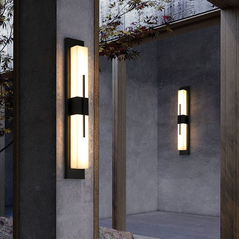 1-Light Modern Wall Sconce Simple Stone Wall Mount Lamp for Living Room