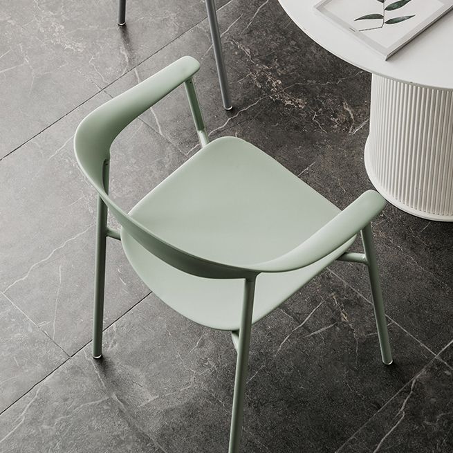 Contemporary Style Dining Chairs Arm Chairs with Metal Legs for Home