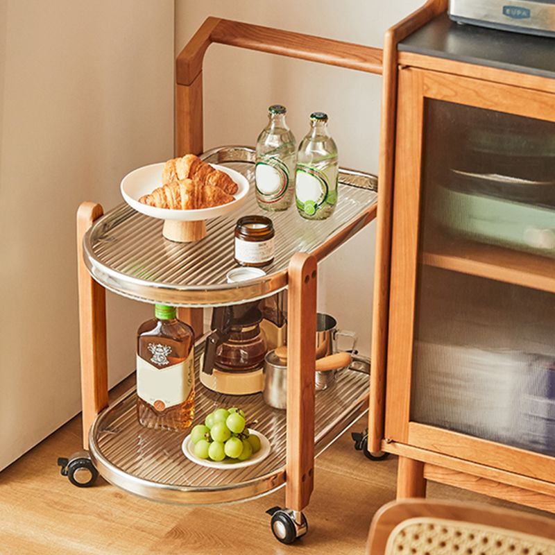 15" Wide Contemporary Corner Table Solid Wood Double Tier Accent Side Table