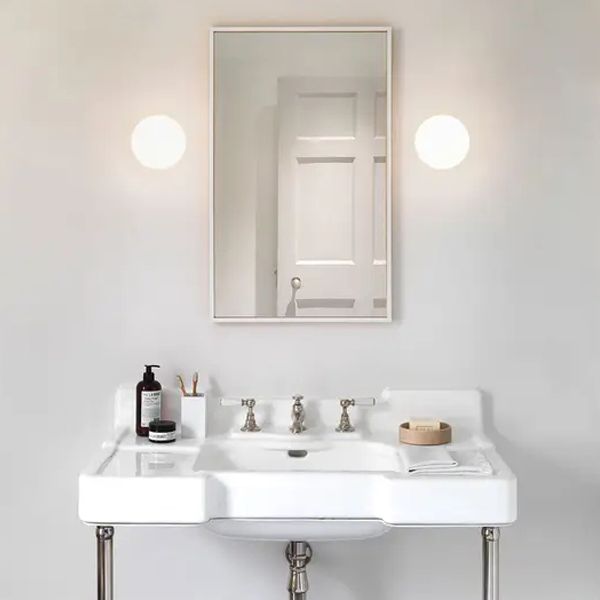 Modern Vanity Lighting Round Wall Light Fixture with Glass for Bathroom