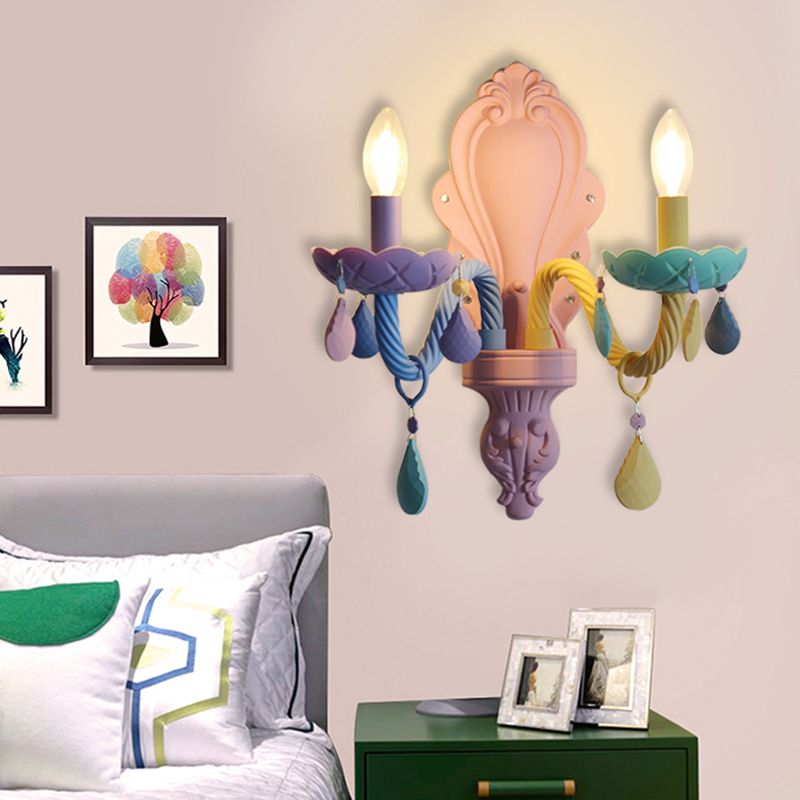 2 Lights Metal Wall Mounted Wall Lights Modern Bare Bulb Wall Sconces Lighting Fixtures for Dining Room