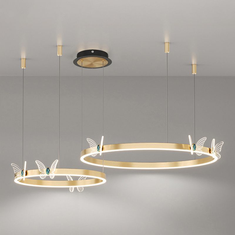 Kit de lámpara de colgante de metal ligero de techo orbicular moderno