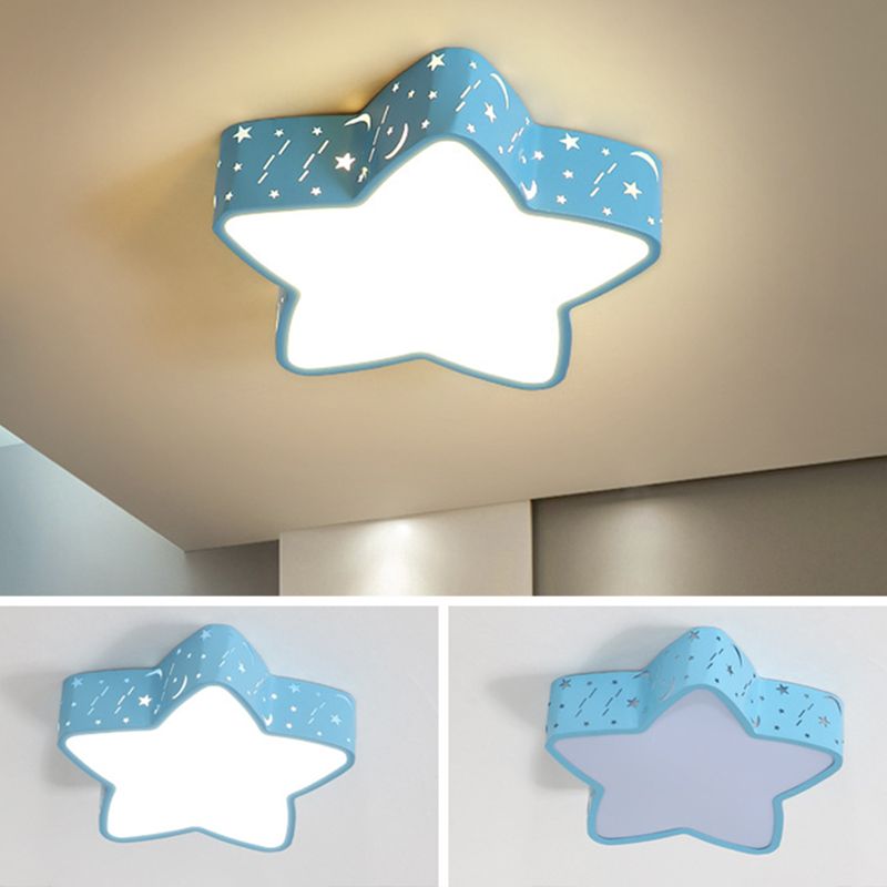 Star Flush Mount Ceiling Light Minimalism Metal LED Bedroom Flush Mounted Ceiling Light