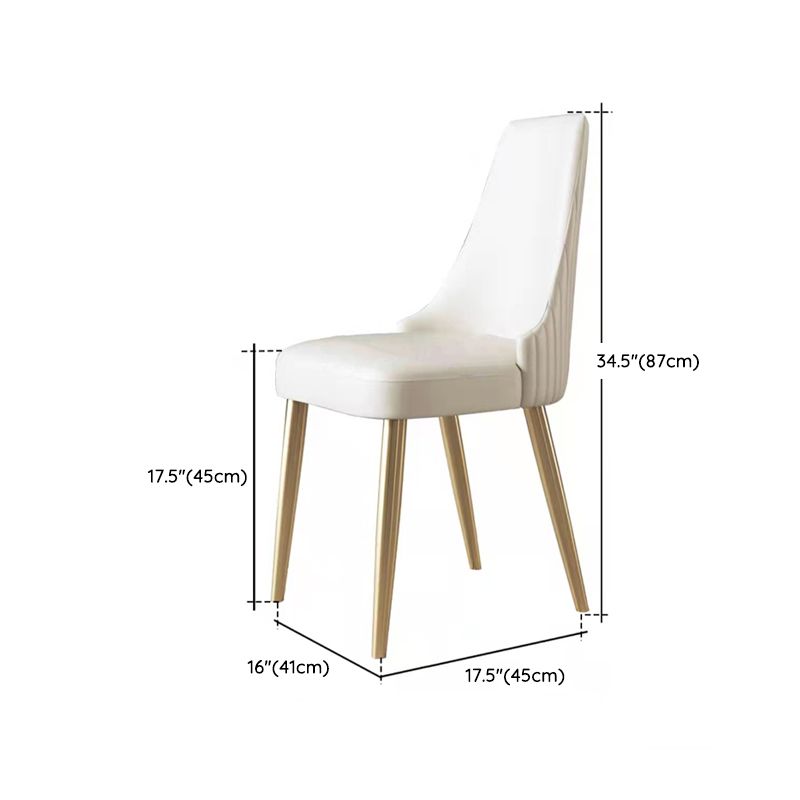 Glam Style Dinette Set for Dining Room 1/4/5/7 Pieces Glossy White Dining Table Set