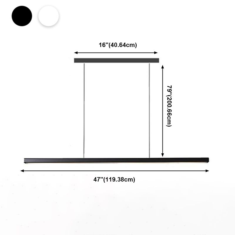 Noordse moderne hangende lichte eetkamer led eenvoudige rechthoek hangsellamp
