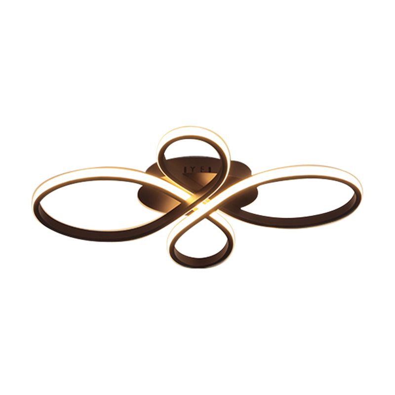 Acrylic Flower-Shaped Flush Mount Modernist 23.5"/31.5"/39" Wide Led White/Coffee Flush Ceiling Light Fixture in White/Warm Light