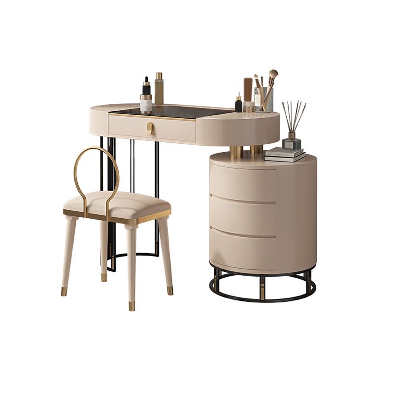 Contemporary Solid Wood Vanity Desk 4 Drawer Vanity Dressing Table