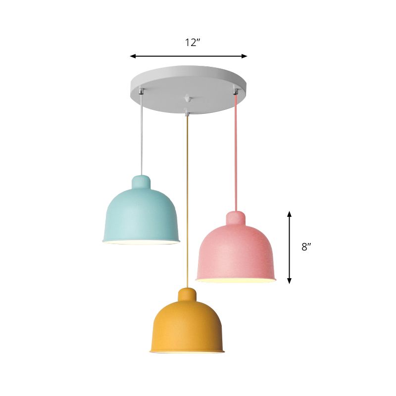 Metallschüssel Form Pendellicht Leichter Esszimmer 1 Kopf Makkaronstil Hanging Lampe