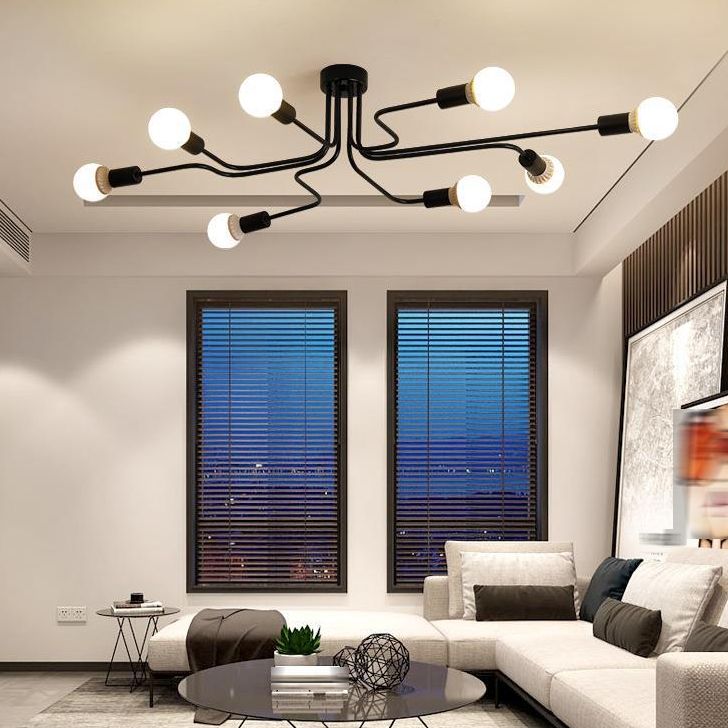 Sputnik Flush Ceiling Light Minimalism Metal Flush Mount for Dining Room