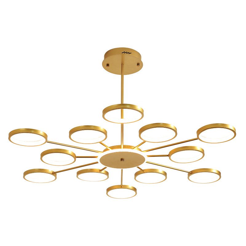 Starburst Chandelier Lighting Contemporary Metal Hanging Lamp Kit for Living Room