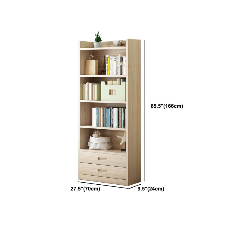 Modern Floor Shelf Bookcase Closed Back Wood Book Shelf for Home