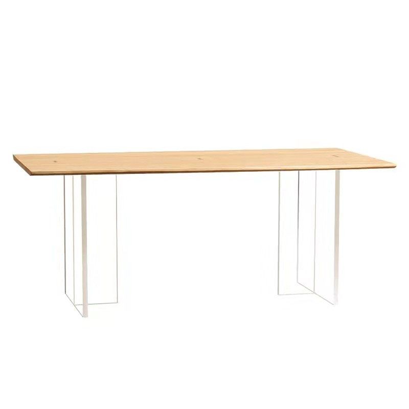 Modern Style Dining Table Rectangle Brown Table for Home Kitchen