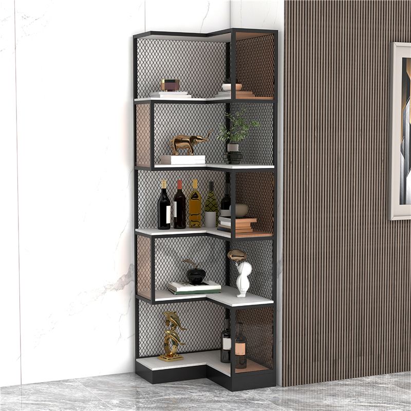 22" Wide Contemporary Shelf Closed Metal Shelves Included Bookcase