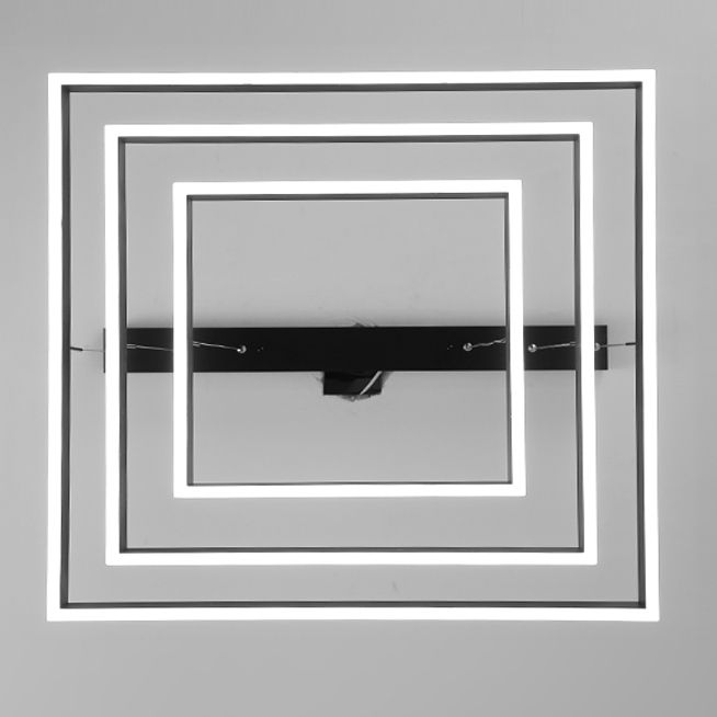 Modern Chandeliers For Dining Room Multiple Squares Pendant Lighting Fixtures in Black Finish