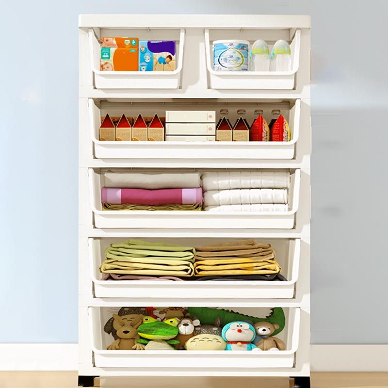 Contemporary 6-drawer Storage Cabinet Plastic Wardrobe Armoire