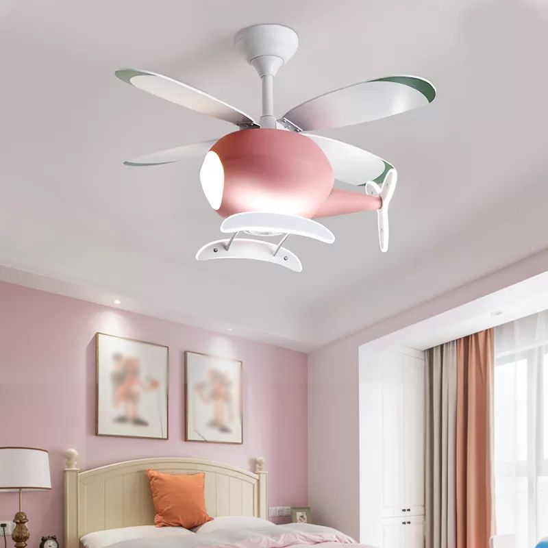 Kinder kreative LED -Pendelleuchten leichte schmiedeeiserne Flugzeug -Flugzeugleuchten mit Acrylschatten
